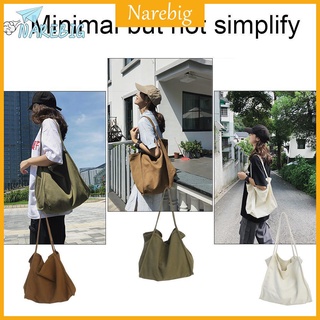 ♡My Fashion♡ Women Canvas Handbag Pure Color Shoulder Bag Large Capacity Travel Totes