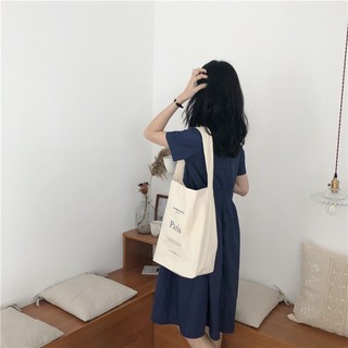 Women Canvas Shoulder Bag Korean Casual Alphabet Tote Handbags Sling Shopping Bags (3)