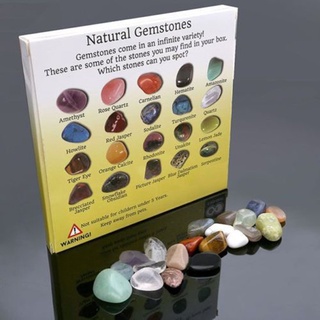 【spot goods】☄▨∏20pcs New Crystal Gemstone Polished Healing Chakra Stone Collection Display Set ✨bjfr