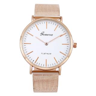 Casual fashion Geneva scale rose gold mesh belt watch male and female couple student watch (1)
