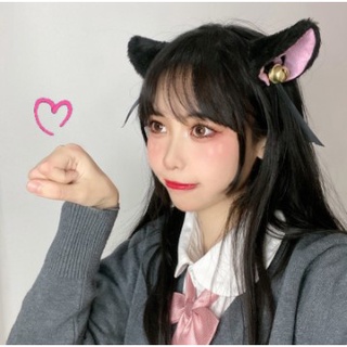 【TL】Cartoon Cat Fox Ears Headband with Bell Bow for Anime Cosplay Party Costume