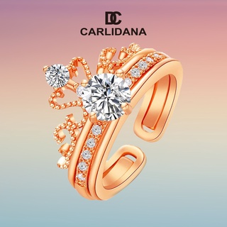 CALIDANA Crown Women's Adjustable Ring Exquisite Zircon Goddess Opening Set Ring