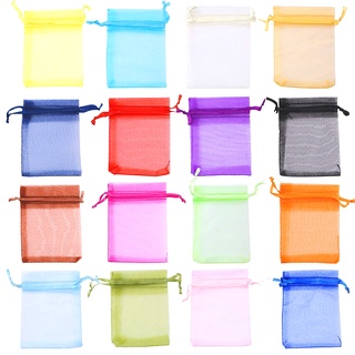 50pcs/lot 5*7 7*9 9*12cm Colorful Organza Bags Drawstring Jewelry Pouches Jewelry Packaging Bags