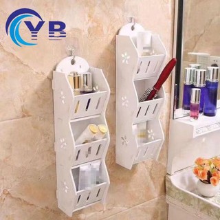 Storage rack 3-layer shelf wall-mounted bathroom cosmetic storage box