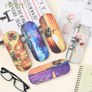 Oil Painting Glasses Case Hard Leather Reading Glasses Sunglasses Case Retro Floral Print EyewearBox