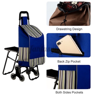 travel bag✈✗♨Shopping Trolley Cart Hand Portable Trailer Luggage Wheels Basket