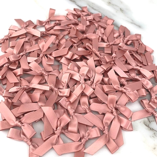 (200 pcs) fresh pink ribbon bows Small size Polyester Satin ribbon Bow Flower DIY Craft Decoration