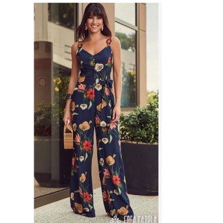 U.s style casual floral jumpsuit w/belt