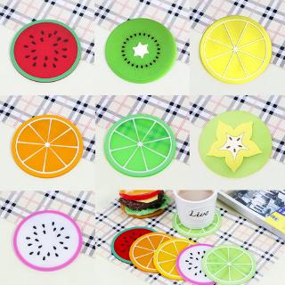 DF Cup Coaster Summer Fruit Shape Silicone Cup Mat Anti-Slip Thermal Insulation Pad perfectqueen.ph
