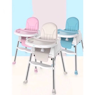 Foldable High Chair Booster Seat For Baby Dining Feeding, Removable Legs & Adjustable Height