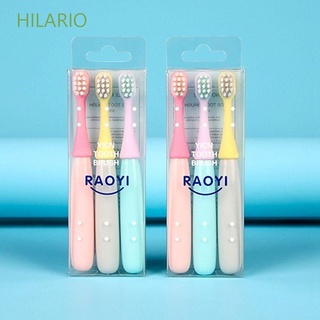 HILARIO Simple Kid Silicone Toothbrush Soft Oral Care Children Toothbrush PP Cleaning Mouth Superfine Handheld Cartoon Shape Girls Baby Care supplies/Multicolor