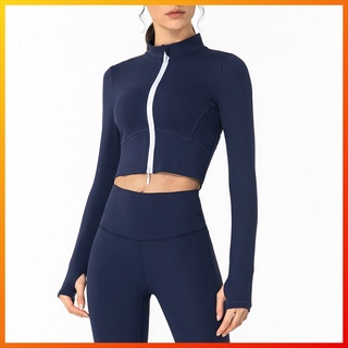 Lululemon new yoga sport women's coat collar zipper small stand collar running jacket ds168
