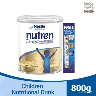 NUTREN JUNIOR Powdered Nutritional Formula for Children 800g with FREE GROWTH CHART for children 3 y