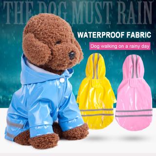 【✈Ready Stock & COD✈】5 Colors Spring and Summer Clothing Pet Raincoat PU Reflective Clothes for Pets (1)