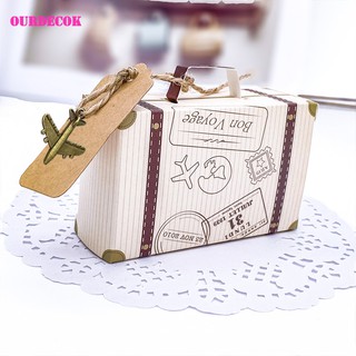 Suitcase Candy Boxes Travel Classic Elegant Theme Gift Box Wedding Birthday Anniversary Party Favor