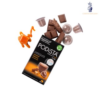 PODiSTA Caramel Hot Chocolate Nespresso Compatible Capsule Pods (Pack of 10) —Oxo Bio Compostable Ca