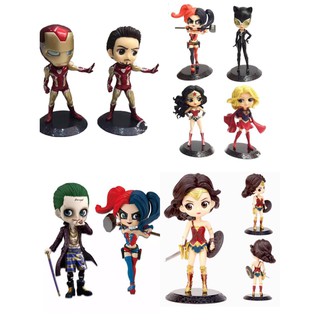 Qposket Harley Quinn,Wonder Woman,Joker,Iron man,Cat Woman,Super Girl,Thor,Spider Man Action Figure
