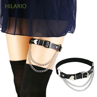 HILARIO Elastic Women Suspenders Sexy PU Leather Heart Garter Belt Leg Harness Leg Garter Belt Punk Harajuku Thigh Ring Hip hop Fashion Accessories/Multicolor