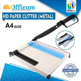 Paper Cutter HD Officom Office Supplies with Adjuster and Stopper A4 “12x10” (Metal Base)