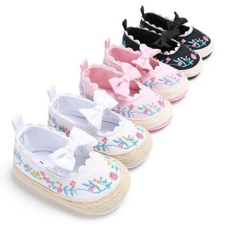 Baby Girl Sweet Princess Shoes Mary Jane Bow Soft Sole Anti-Slip Shoes