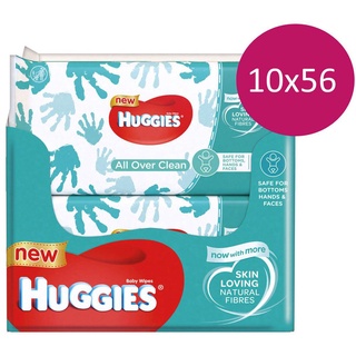 Huggies New All Over Clean Baby Wipes Box of 10 (10 packs of 56 wipes Total of 560 wipes) ON SALE!!!