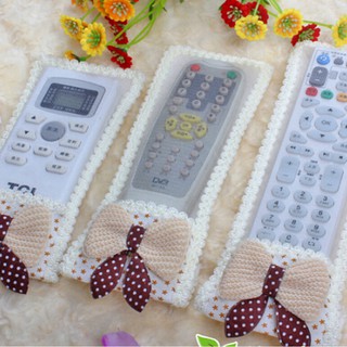 Smph 1X Bowknot Lace Remote Control Dustproof Case Cover Bags TV Control Protector Jelly (8)