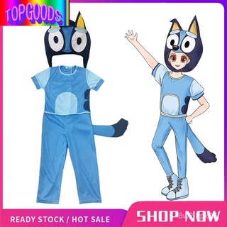 Topgoods 2021 New Kids Bluey Cosplay Costume Set for Boys Girls Cartoon Carnival Fancy Dress Jumpsui