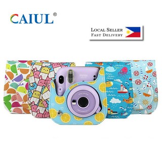 CAIUL Digital Printed Cute Camera Bag for Fujifilm Instax Mini 11/ 9/ 8 Instant Film Camera w/ Strap