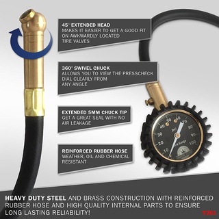 ✶☾Heavy Duty Tire Pressure Gauge Tire Gauge for Your Truck with 4 Free Valve Caps