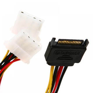 New IDE Dual Molex 4-pin Power Drive Adapter SATA Cable (4)