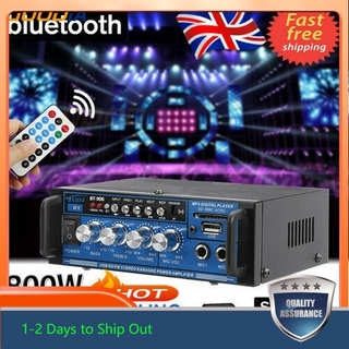 ღ[ IN STOCK] ღ 800W bluetooth Stereo Audio Amplifier Home HiFi Music Remote control 12V/220V
