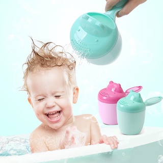 2 Colors Baby Bath Cup Kids Washing Hair Cup Cartoon Bear Bathing Baby Shower Shampoo Bailer Babies