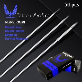 50pcs/box RL/RS/RM/M1 Blackbird Disposable Complete Size Stainless Steel Tattoo Tool For Tattoo Machine lined Shader