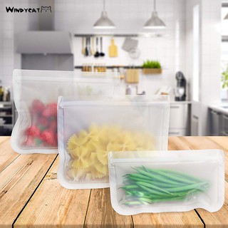 W.C (In stock) 5Pcs Reusable Frosted Self Sealed Sandwiches Food Freezer Storage Bag Organizer