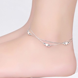 Heart 925 Silver Plated Chain Anklet Bracelet Factoryoutlet