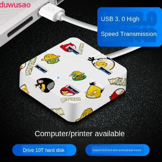 High quality splitter cartoon multi-interface laptop external one-to-four extension desktop computer multi-function adapter charging expansion dock collecting line extension interface usb3 0type Cusphub distributor high-speed data transmission