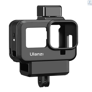 Ulanzi G8-9 Plastic Cage Case Vlogging Protection Frame with Microphone Cold Shoe Mount and Lens Filter Adapter Action Camera Vlog Accessories Compatible with 8