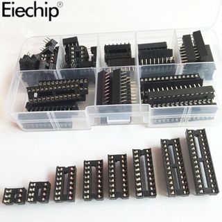 66 PCS Connector IC Sockets DIP6/8/14/16/18/20/24/28 Pins for NE555 74HC IC Adaptor Socket Kit Solder Type Socket Kit