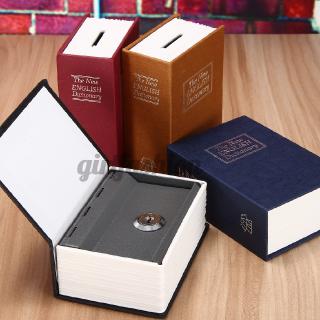 Security Dictionary Metal Book Case Cash Money Jewelry Safe Storage Box Key lock Convenient, compact and safe (1)