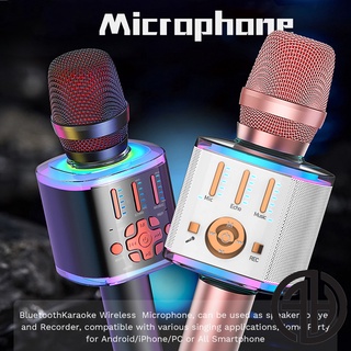 【LED Light Magic Voice】Wireless Bluetooth Karaoke Microphone Portable Handheld Mic Speaker Machine