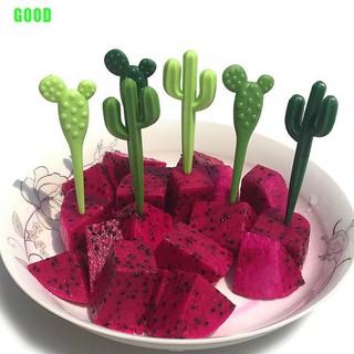 {kitchen}6pcs/pack Cactus Fruit Forks Dessert Forks Toothpick Kids Tableware Food Picks