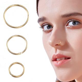 3PCS Fake Stud Nose Ring Septum Ring Hoop Cartilage Tragus Helix Small Piercing Stainless Steel