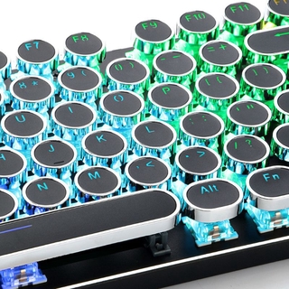 104 Keys Retro Round Keycaps Double Shot DIY Typewriter Keycap for Backlit Mechanical Keyboard