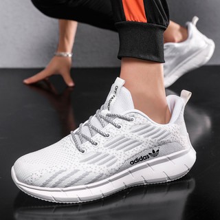 New Adidas Sports Shoes Lightweight Large Size Men's Running Shoes Mesh Breathable Casual Shoes Low Cut Laces Stripes Non-slip Wear-resistant Women's Jogging Shoes Couple Shoes 38-46 (3)