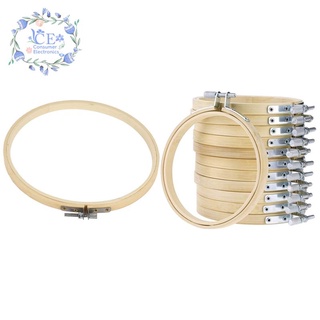 10 Pieces 6.7Inch 17cm Round Wooden Embroidery Hoops Set & 12Pcs Bamboo Cross Stitch Hoops Round Embroidery Hoops
