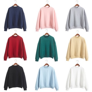 9 Colors Women's Casual Hoodie solid color Sweater Long Sleeve Pullover Loose Tops