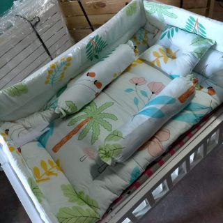 Adjustable Dropside Crib With Bumper&Comforter