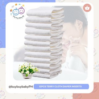 [Buybuybabyph] Washable Reusable Terry Cloth Diaper Insert 12pcs CD02
