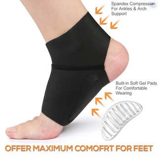 [COD] 1 Pair Compression Arch Ankle Support Brace with Gel Ankle Protector Compression Flat Foot Socks with Gel Inserts Insole Cushion for Ankle Arch Pain Relief (3)