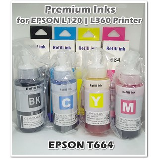 Epson T664 Premium Dye Ink Refill 70ml for L360 L120 Printer